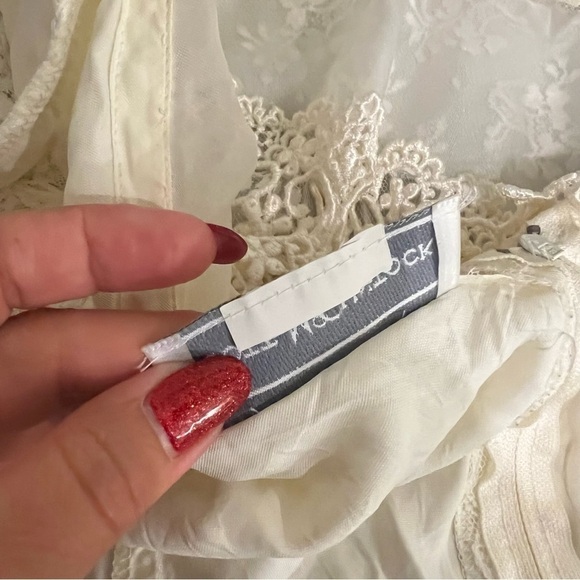 Scott McClintock Vintage lace ivory wedding dress organza silk crochet detail, S - Picture 6 of 17